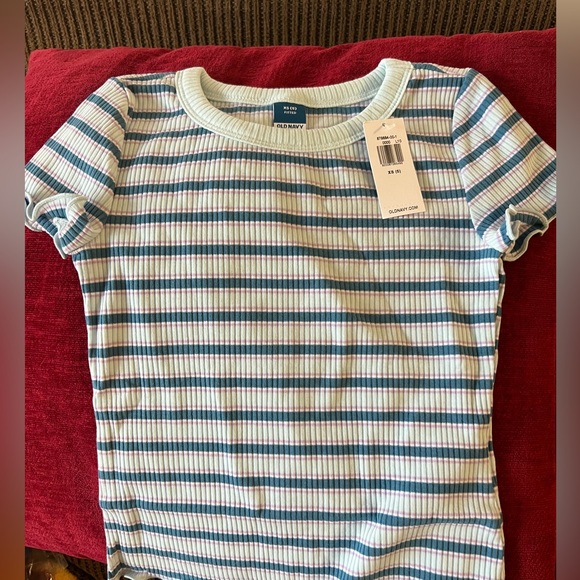 Old Navy Other - 🧡6 for $20🧡 Old Navy Rib Knit Lettace Edge Tshirt with Stripes| size XS